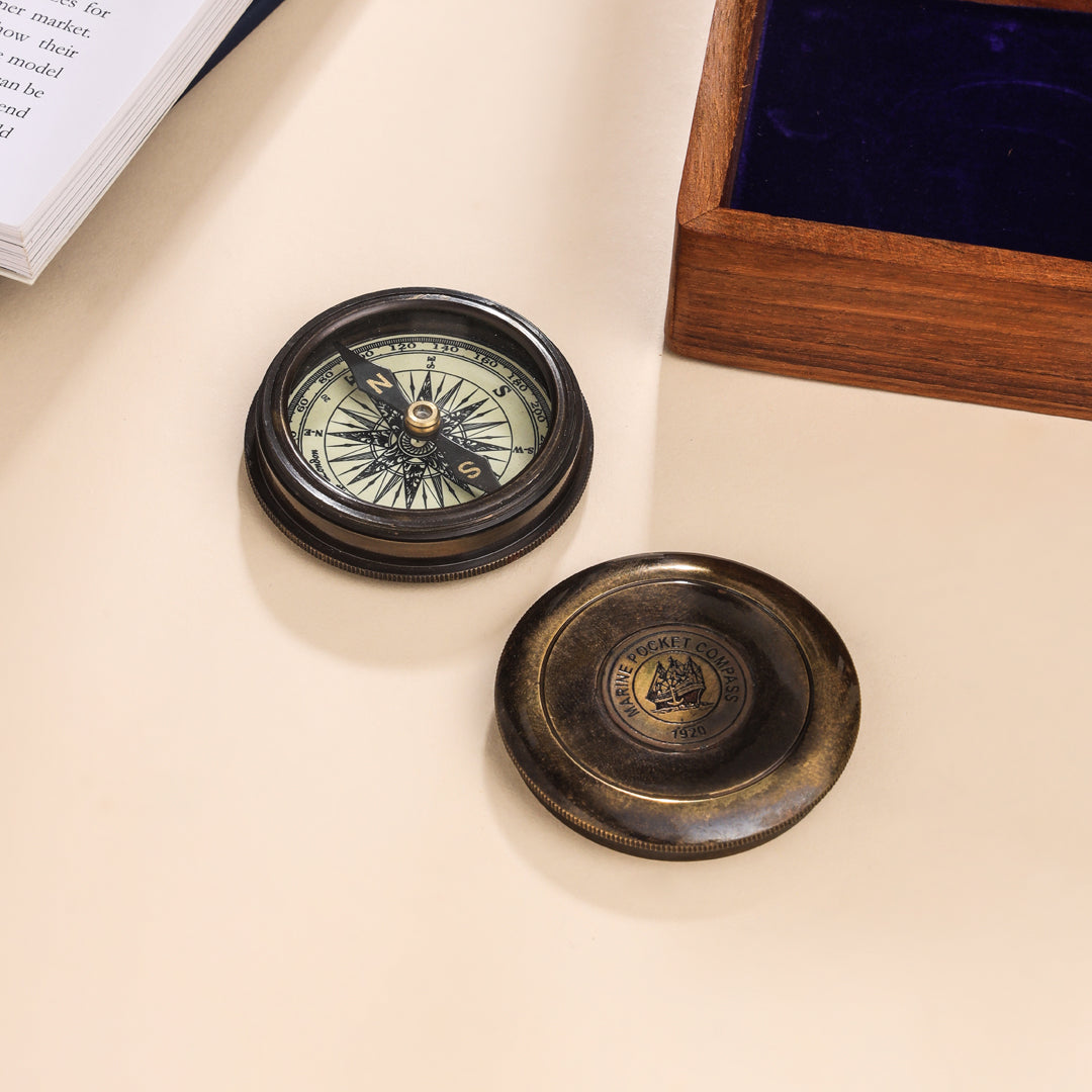 Brass Victorian Pocket Compass (2.5 Inch)