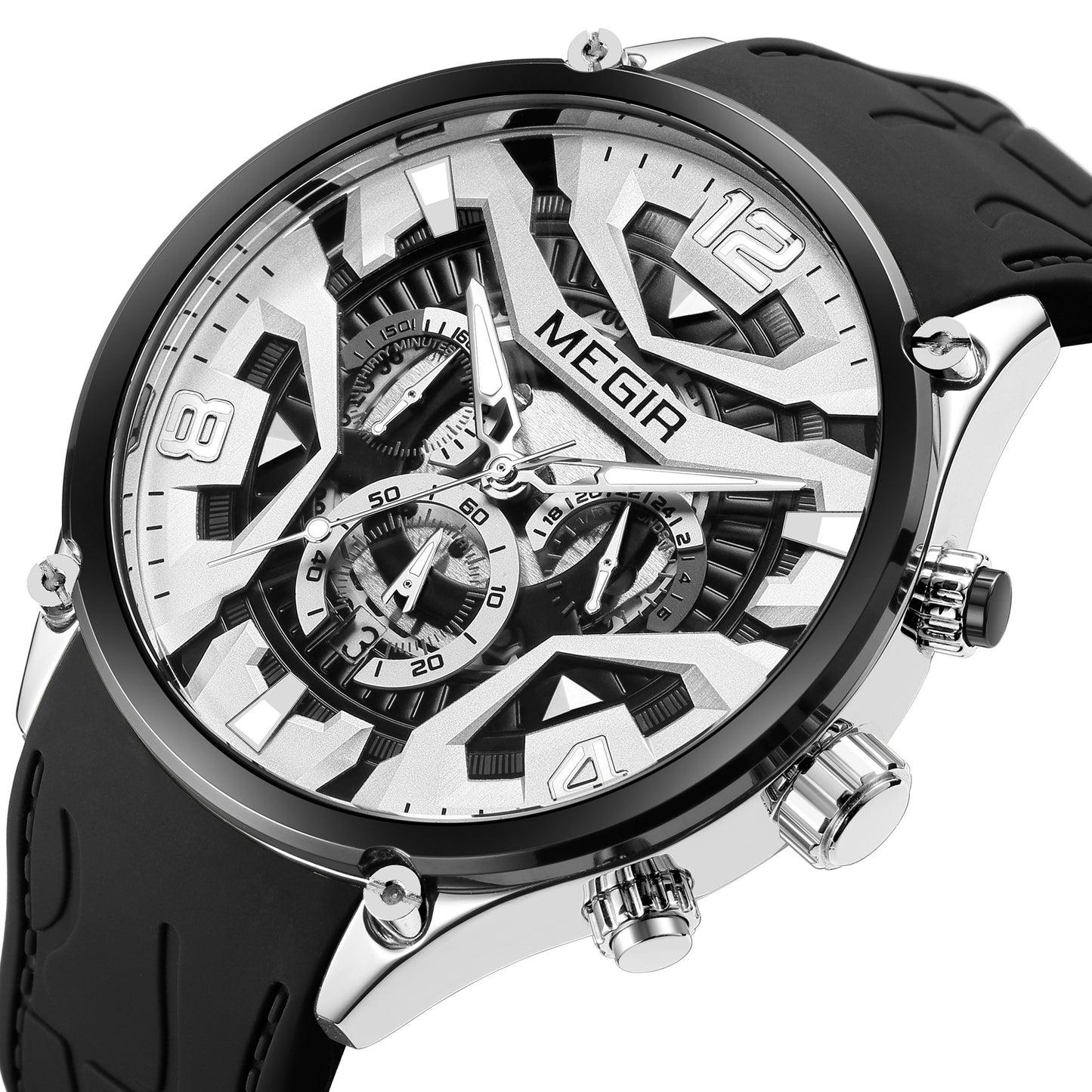 MEGIR Chronograph Men Watch Brand Luxury Military Watches Silicone Luminous Waterproof Date Man Wristwatch Sport Reloj Hombre