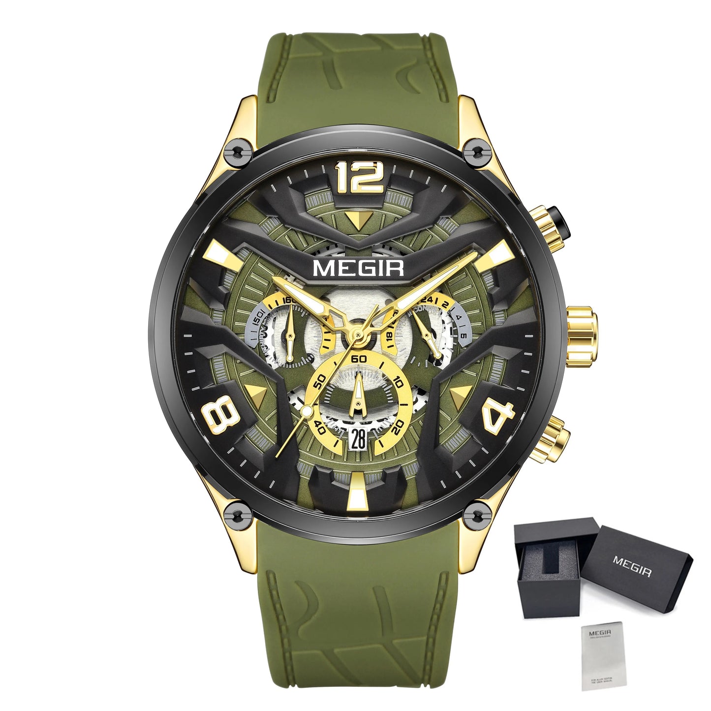 MEGIR Chronograph Men Watch Brand Luxury Military Watches Silicone Luminous Waterproof Date Man Wristwatch Sport Reloj Hombre