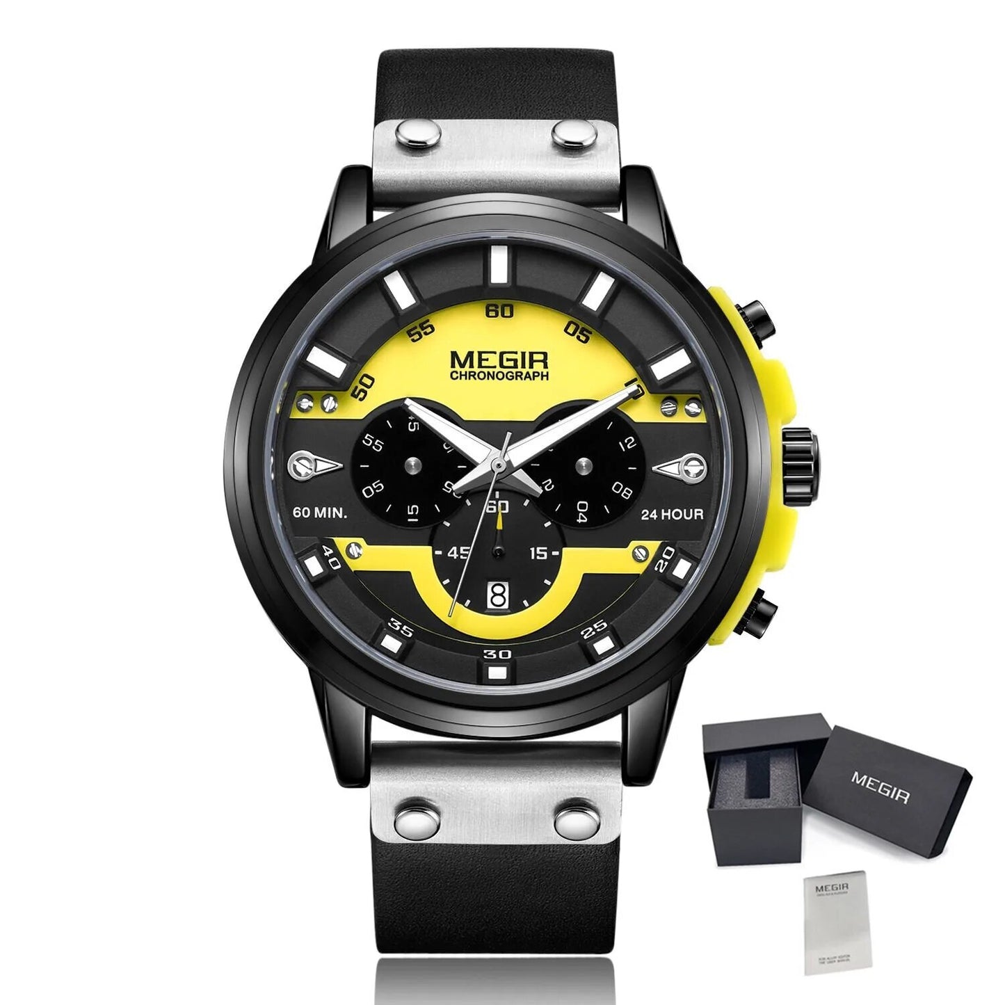 MEGIR Fashion Military Watches for Men Luxury Quartz Sport Wrist Watch Calendar Luminous Waterproof Man Clock Chronograph 2080
