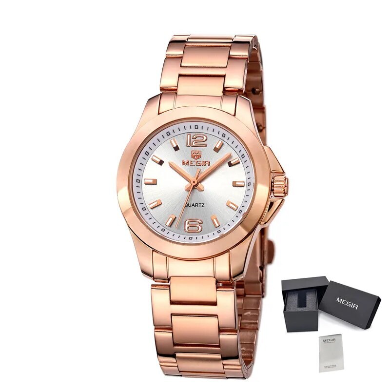 MEGIR Luxury Women Bracelet Watches Top Brand Fashion Ladies Quartz Watch Waterproof Elegant Female Wristwatch Dress Clock 5006L