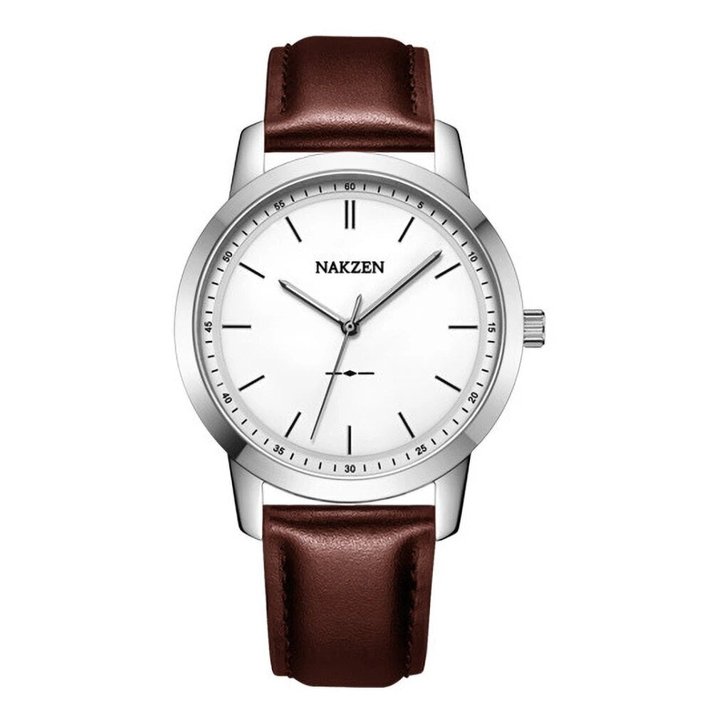 NAKZEN Fashion Male Quartz Watches Leather Watchband Business Wrist watch Waterproof Sport Men Watch Clock Relogio Masculino