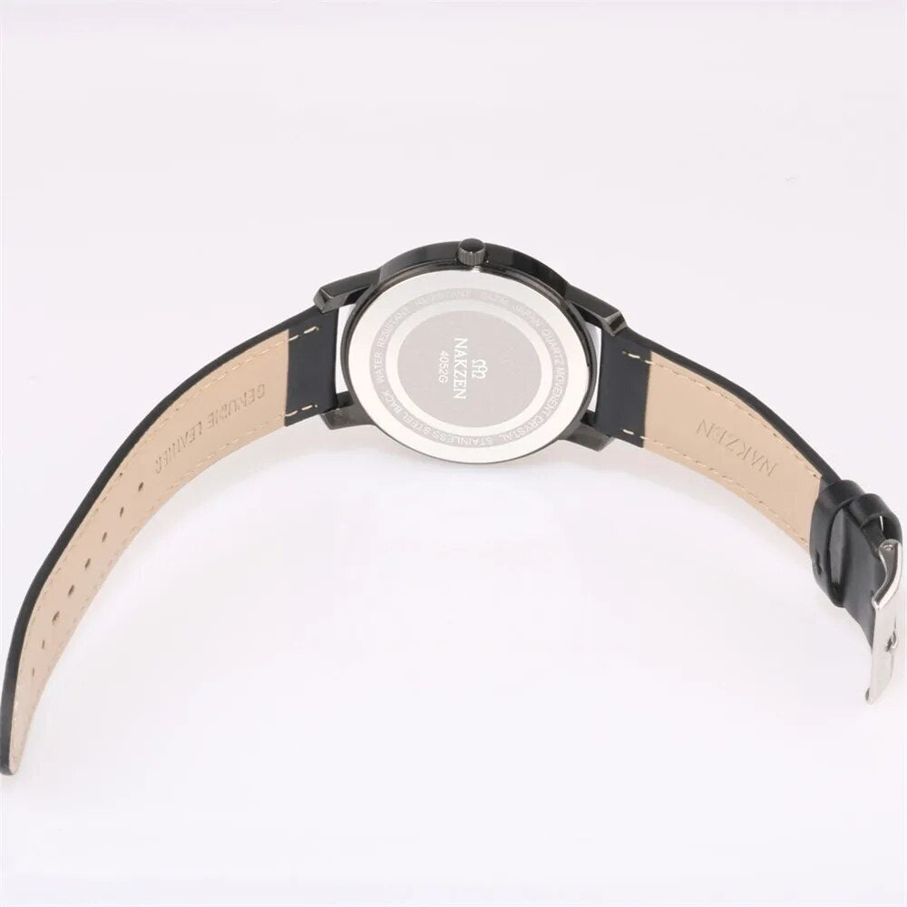 NAKZEN Fashion Male Quartz Watches Leather Watchband Business Wrist watch Waterproof Sport Men Watch Clock Relogio Masculino
