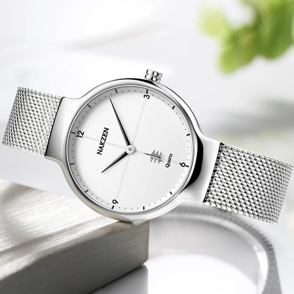 NAKZEN Women Fashion Casual Ultra Thin Quartz Watches Top Brand Luxury Waterproof Ladies Female Wrist Watch Relogio Masculino