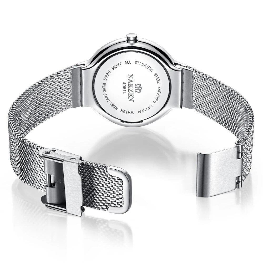 NAKZEN Women Fashion Casual Ultra Thin Quartz Watches Top Brand Luxury Waterproof Ladies Female Wrist Watch Relogio Masculino