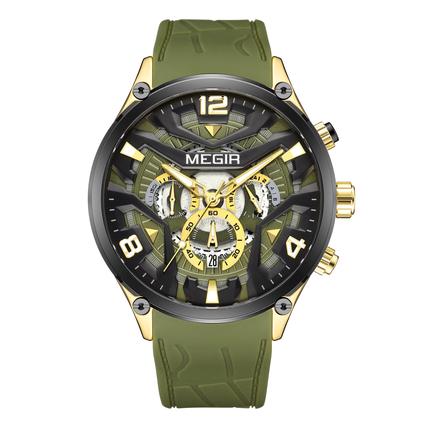 MEGIR Chronograph Men Watch Brand Luxury Military Watches Silicone Luminous Waterproof Date Man Wristwatch Sport Reloj Hombre