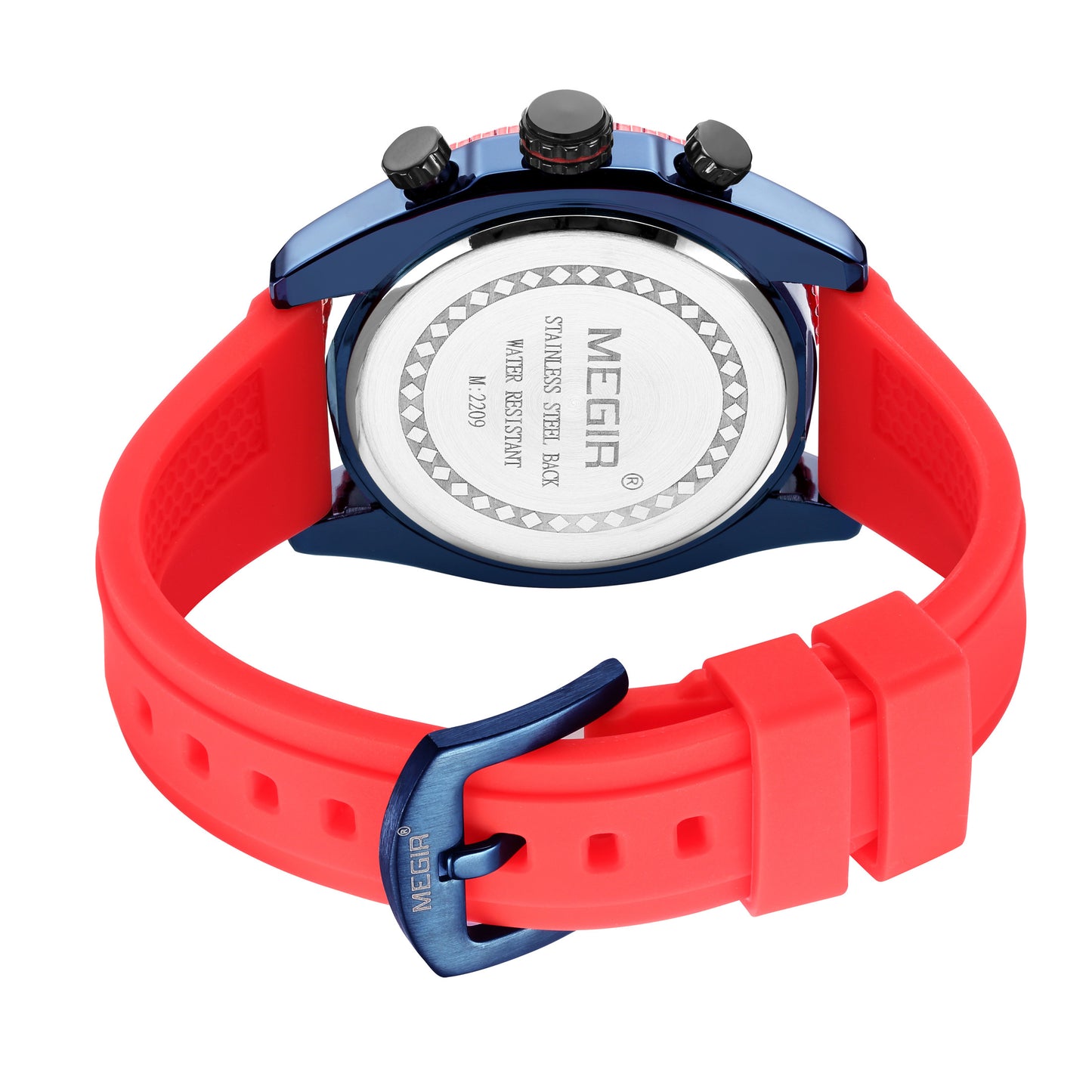 MEGIR Big Dial Watches Men Quartz Military Watch Silicone Strap Sport Watch Waterproof Clock Male Chronograph Relogio Masculino