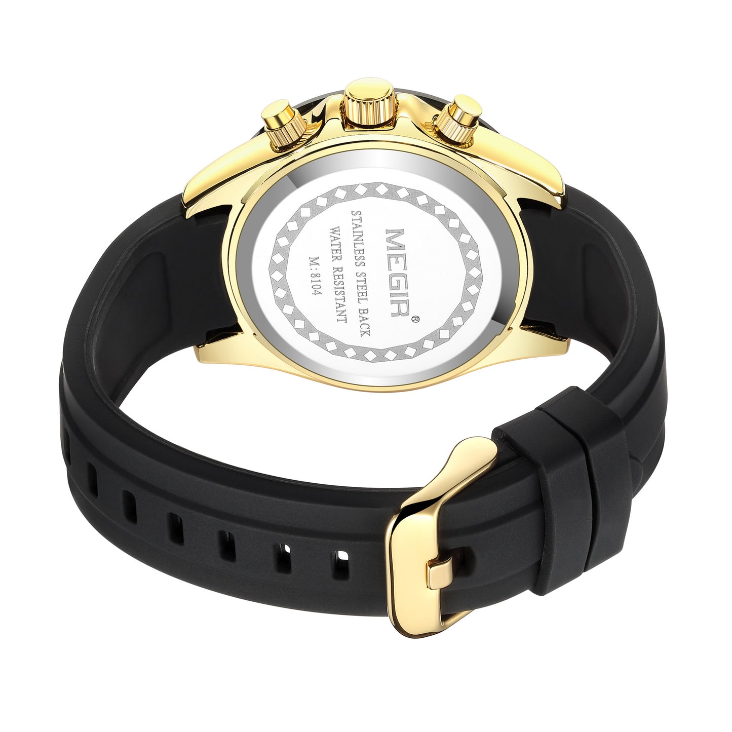 MEGIR Sports Mens Watches Top Brand Men Luxury Military Quartz Watch Silicone Luminous Chronograph Man Clock Wrist Watch 8104