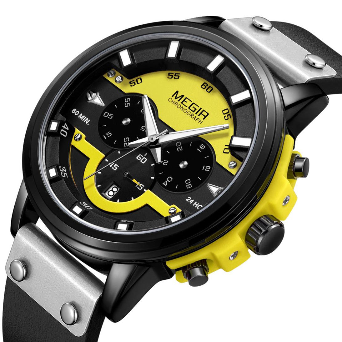 MEGIR Fashion Military Watches for Men Luxury Quartz Sport Wrist Watch Calendar Luminous Waterproof Man Clock Chronograph 2080