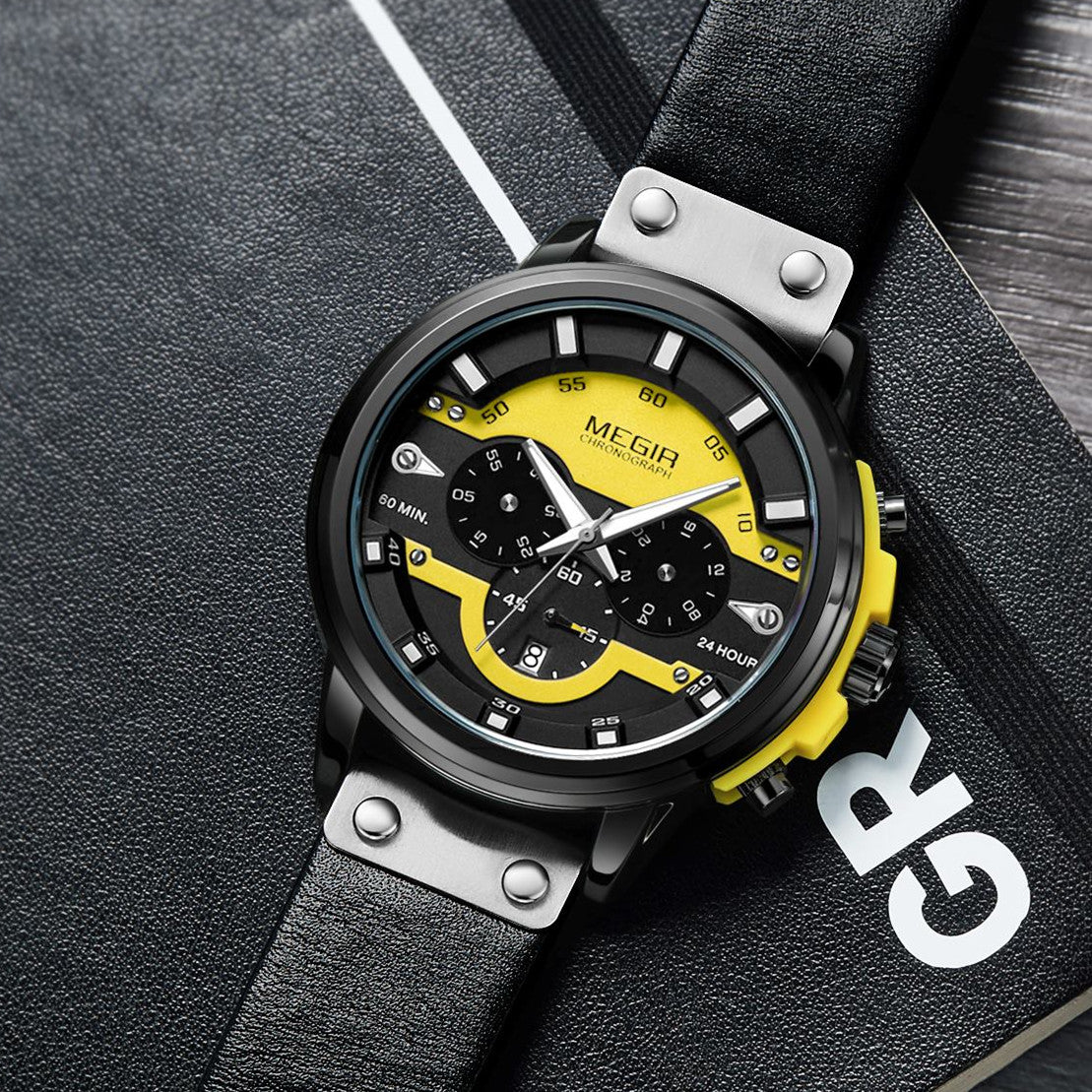 MEGIR Fashion Military Watches for Men Luxury Quartz Sport Wrist Watch Calendar Luminous Waterproof Man Clock Chronograph 2080