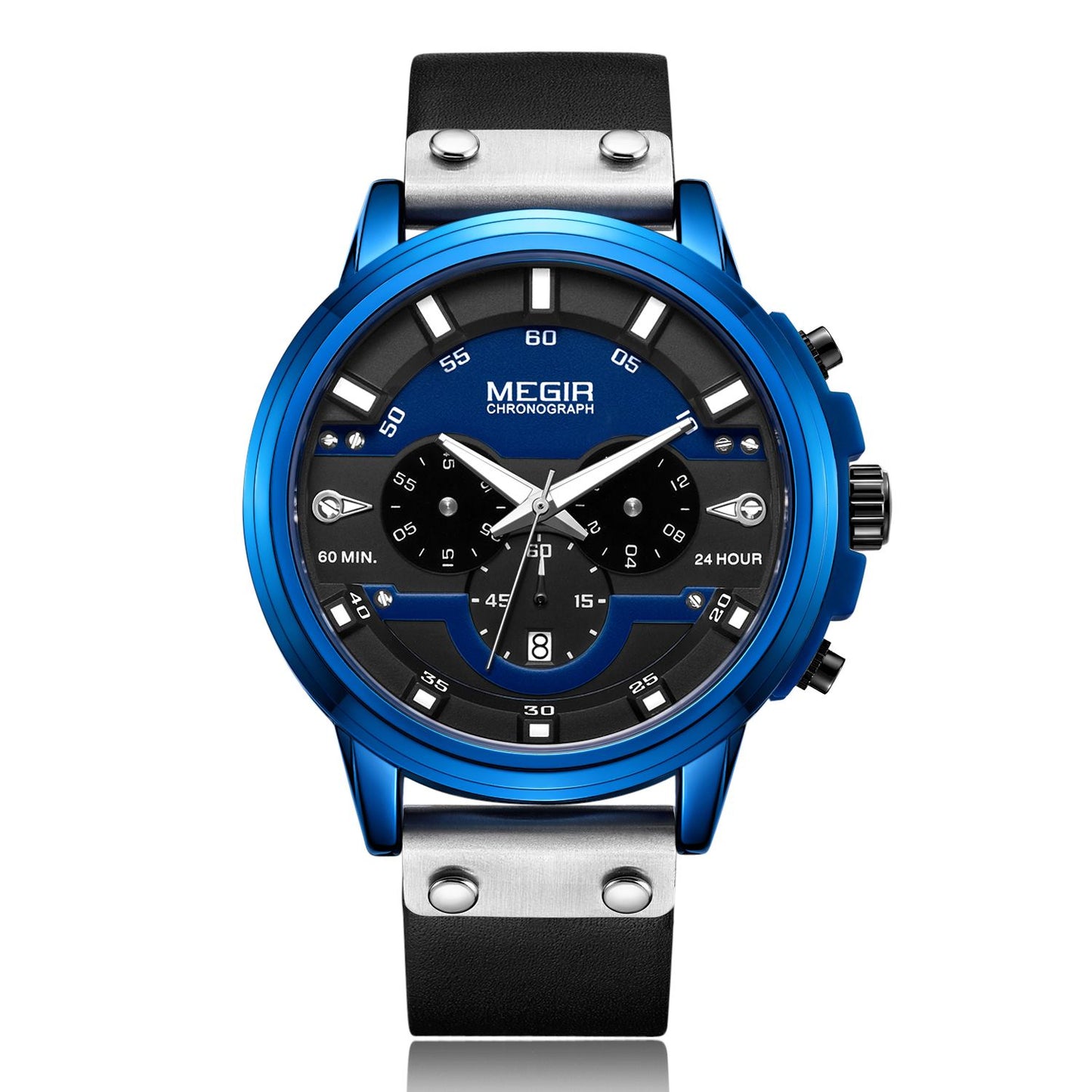 MEGIR Fashion Military Watches for Men Luxury Quartz Sport Wrist Watch Calendar Luminous Waterproof Man Clock Chronograph 2080