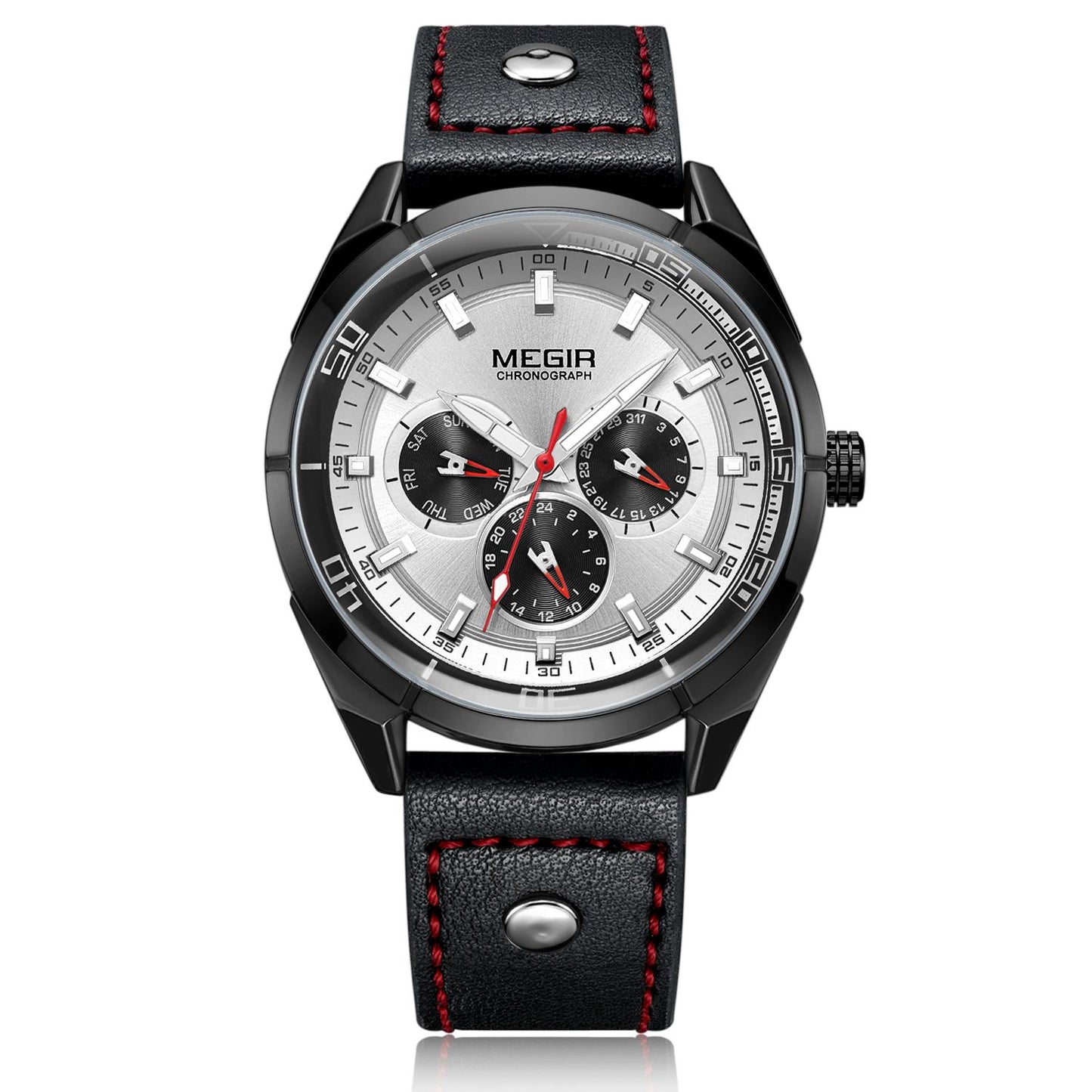 MEGIR Brand Quartz Men Watch Relogio Masculino Leather Strap Military Business Wrist Watches Men Clock Hour Time Man Chronograph