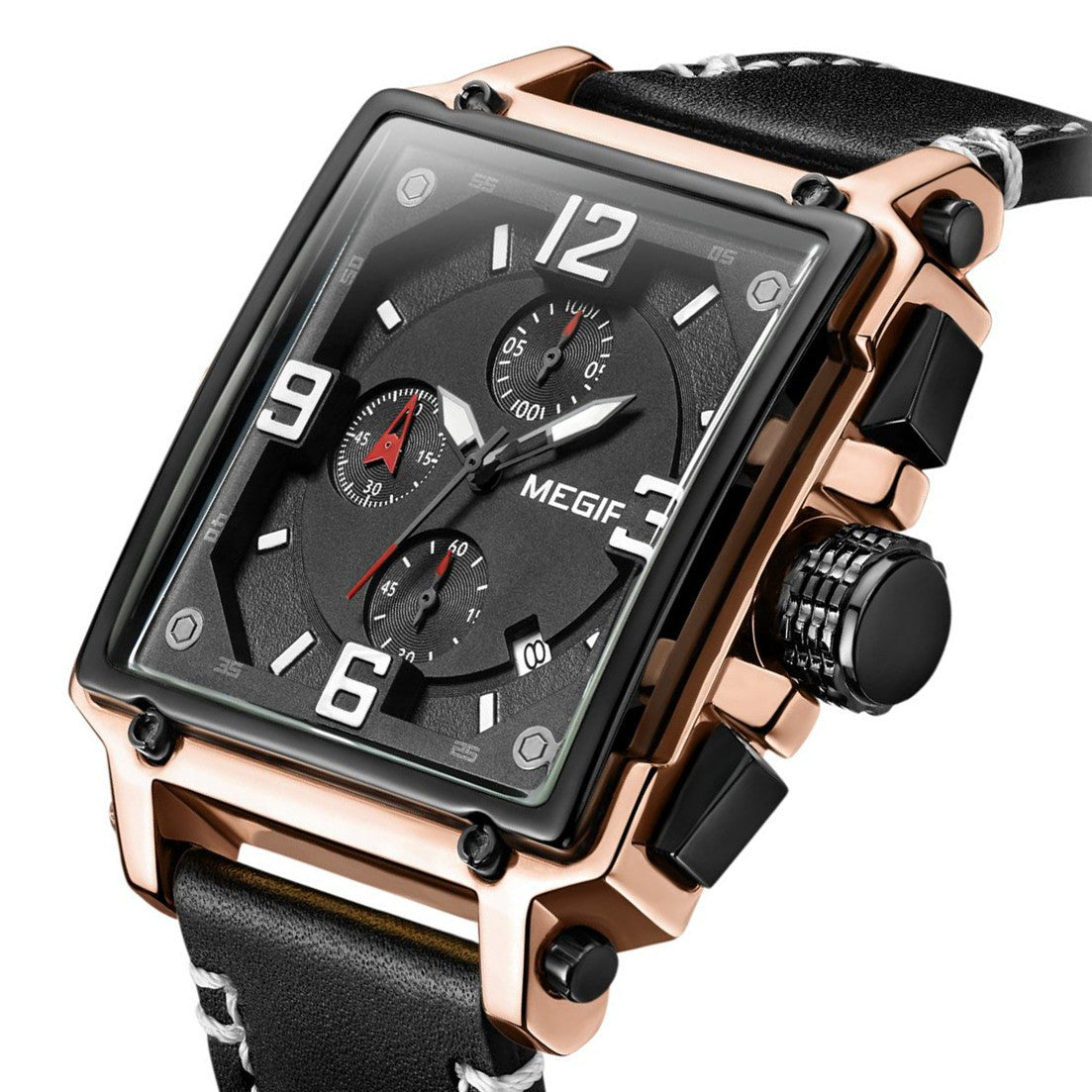 MEGIR Men Watch Top Brand Luxury Chronograph Quartz Watches Clock Men Leather Sport Army Military Wrist Watch Relogio Masculino