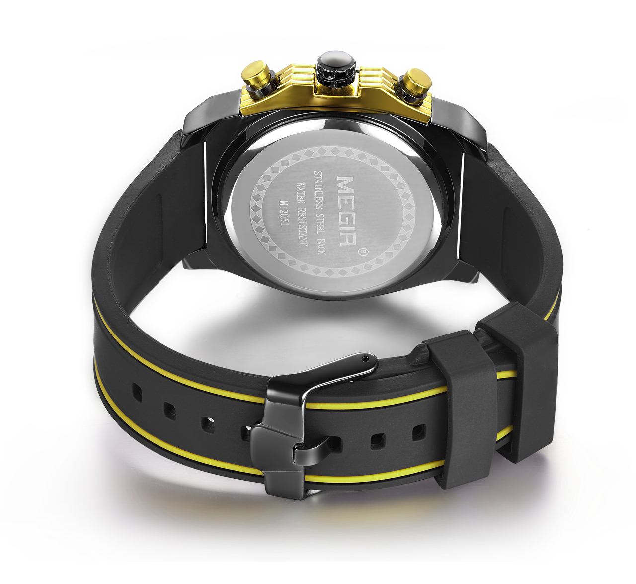 MEGIR Chronograph Sport Watch Men Silicone Military Wrist Watches Waterproof Date Clock Top Brand Quartz Watch Reloj Hombre 2051