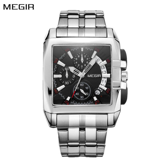 MEGIR Original Luxury Men Watch Stainless Steel Mens Quartz Wrist Watches Business Big Dial Wristwatches Relogio Masculino 2018