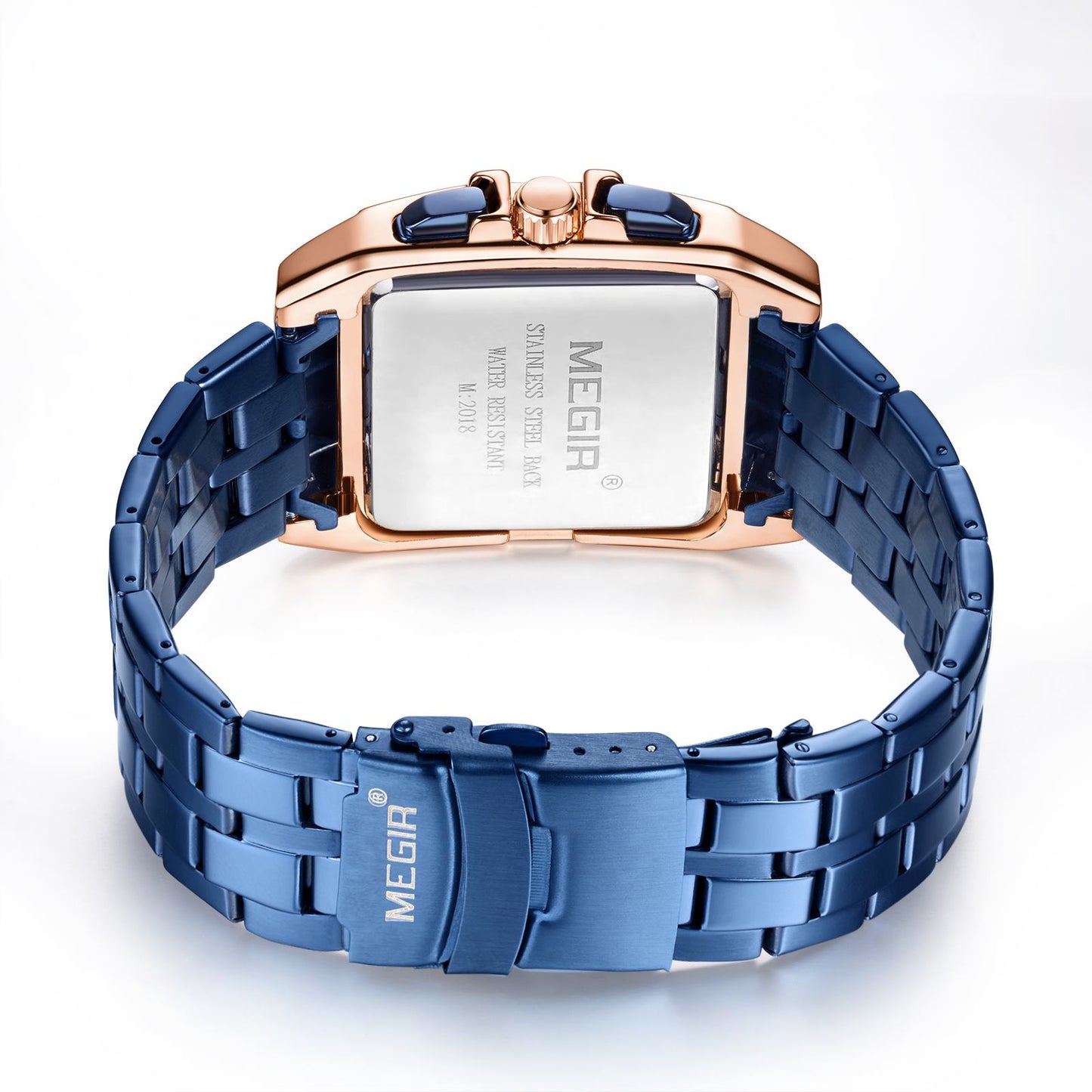 MEGIR Original Luxury Men Watch Stainless Steel Mens Quartz Wrist Watches Business Big Dial Wristwatches Relogio Masculino 2018