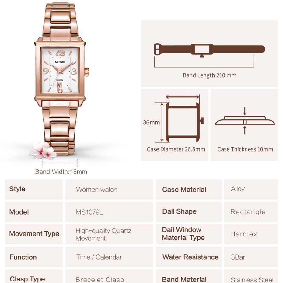 MEGIR White Women's Watches Top Brand Luxury Waterproof Woman Watch Bracelet Fashion Stainless Steel Band Wrist Watch for Women