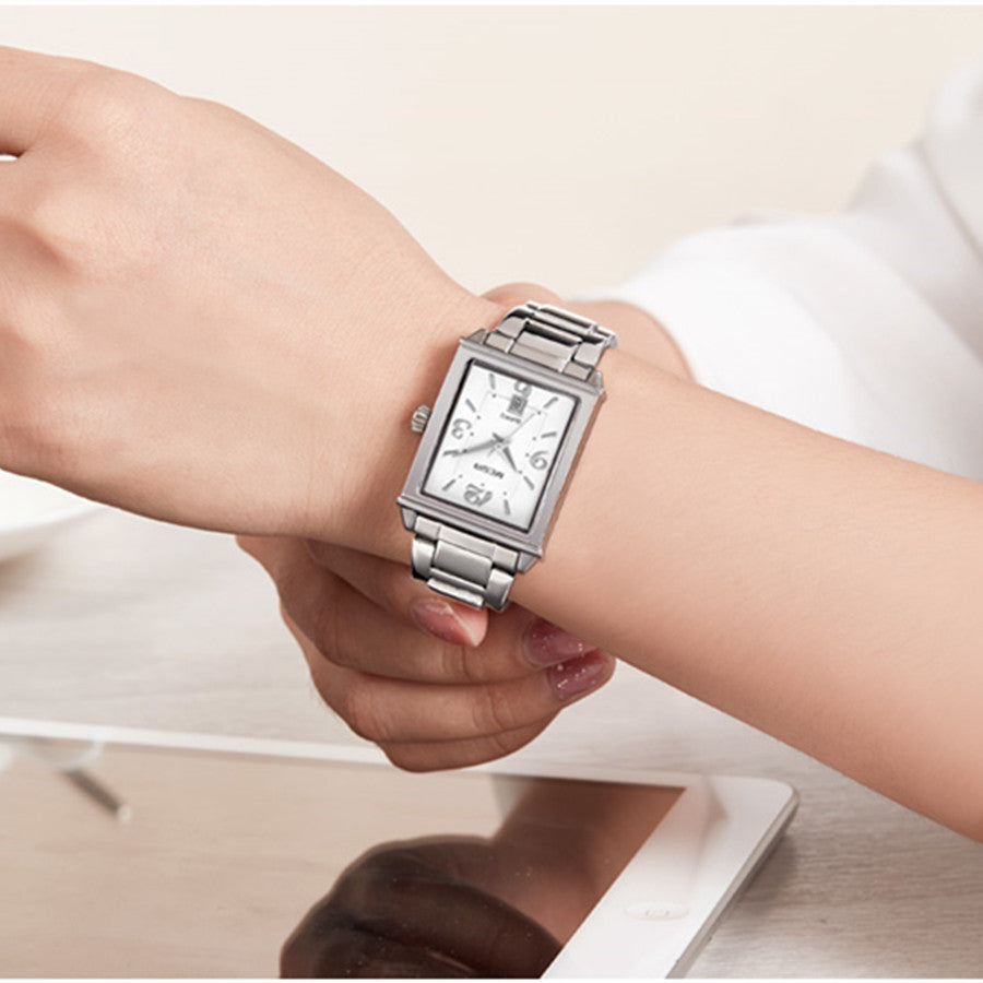 MEGIR White Women's Watches Top Brand Luxury Waterproof Woman Watch Bracelet Fashion Stainless Steel Band Wrist Watch for Women