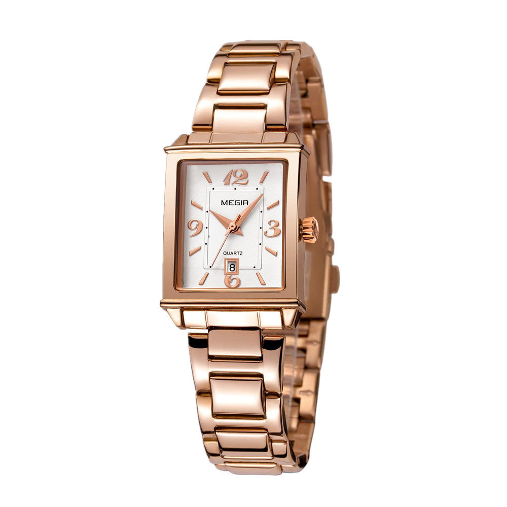 MEGIR White Women's Watches Top Brand Luxury Waterproof Woman Watch Bracelet Fashion Stainless Steel Band Wrist Watch for Women