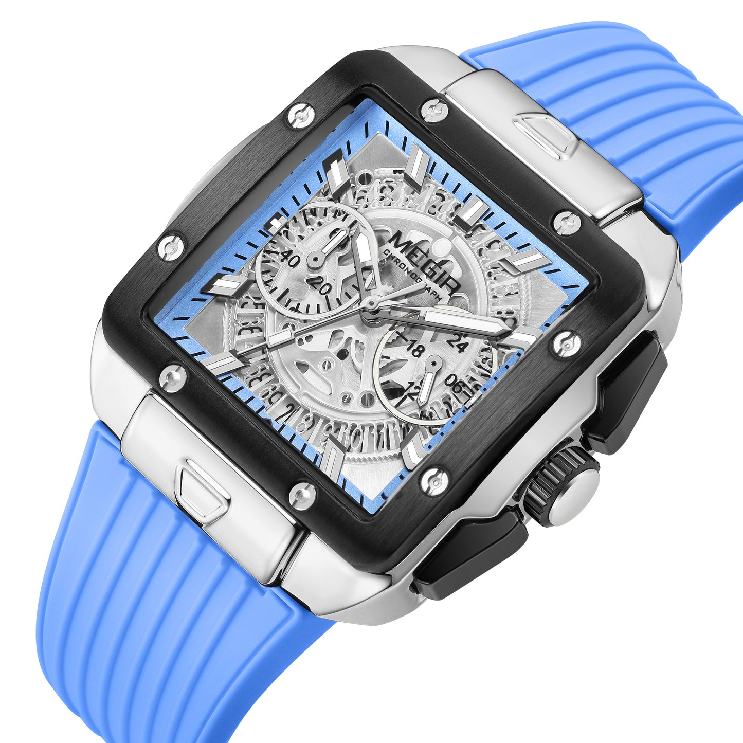 MEGIR Watch for Men Luxury Sport Quartz Wristwatch with Silicone Band Luminous Hands Date Male Chronograph Clock Reloj Hombre