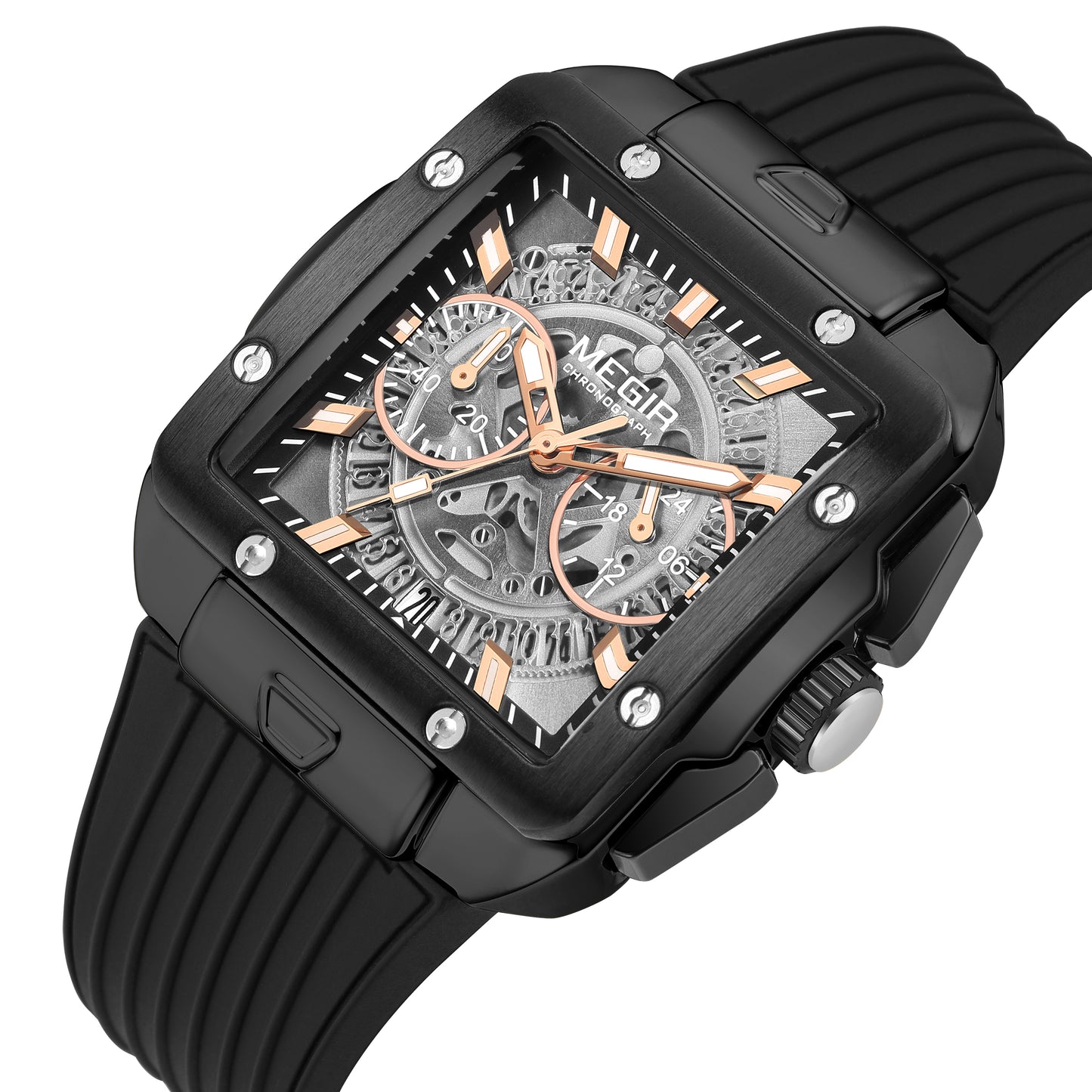 MEGIR Watch for Men Luxury Sport Quartz Wristwatch with Silicone Band Luminous Hands Date Male Chronograph Clock Reloj Hombre