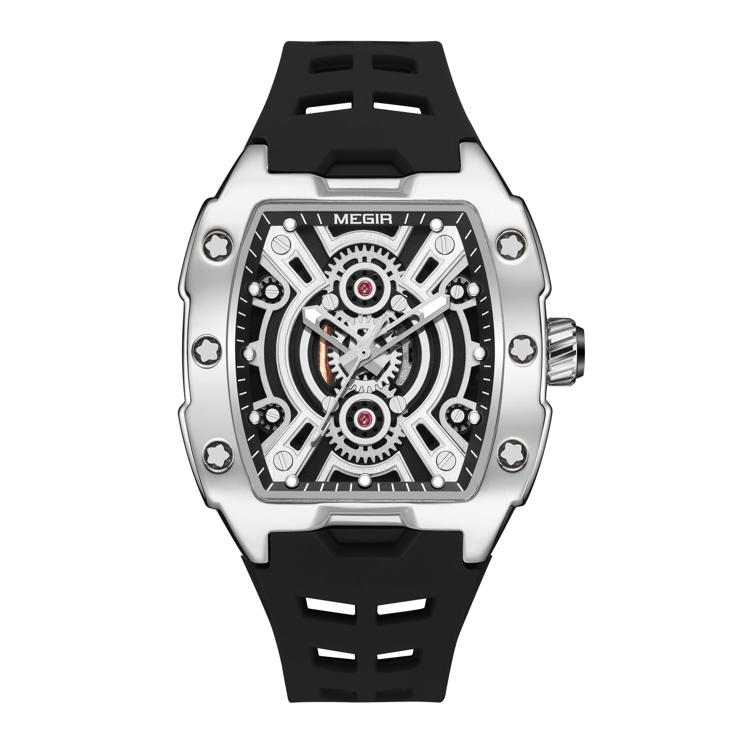 MEGIR New Sport Watches for Men Waterproof Male Military Quartz Wristwatch Silicone Strap Large Dial Luminous Watch Montre Homme