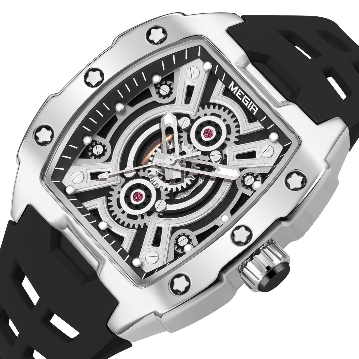 MEGIR New Sport Watches for Men Waterproof Male Military Quartz Wristwatch Silicone Strap Large Dial Luminous Watch Montre Homme