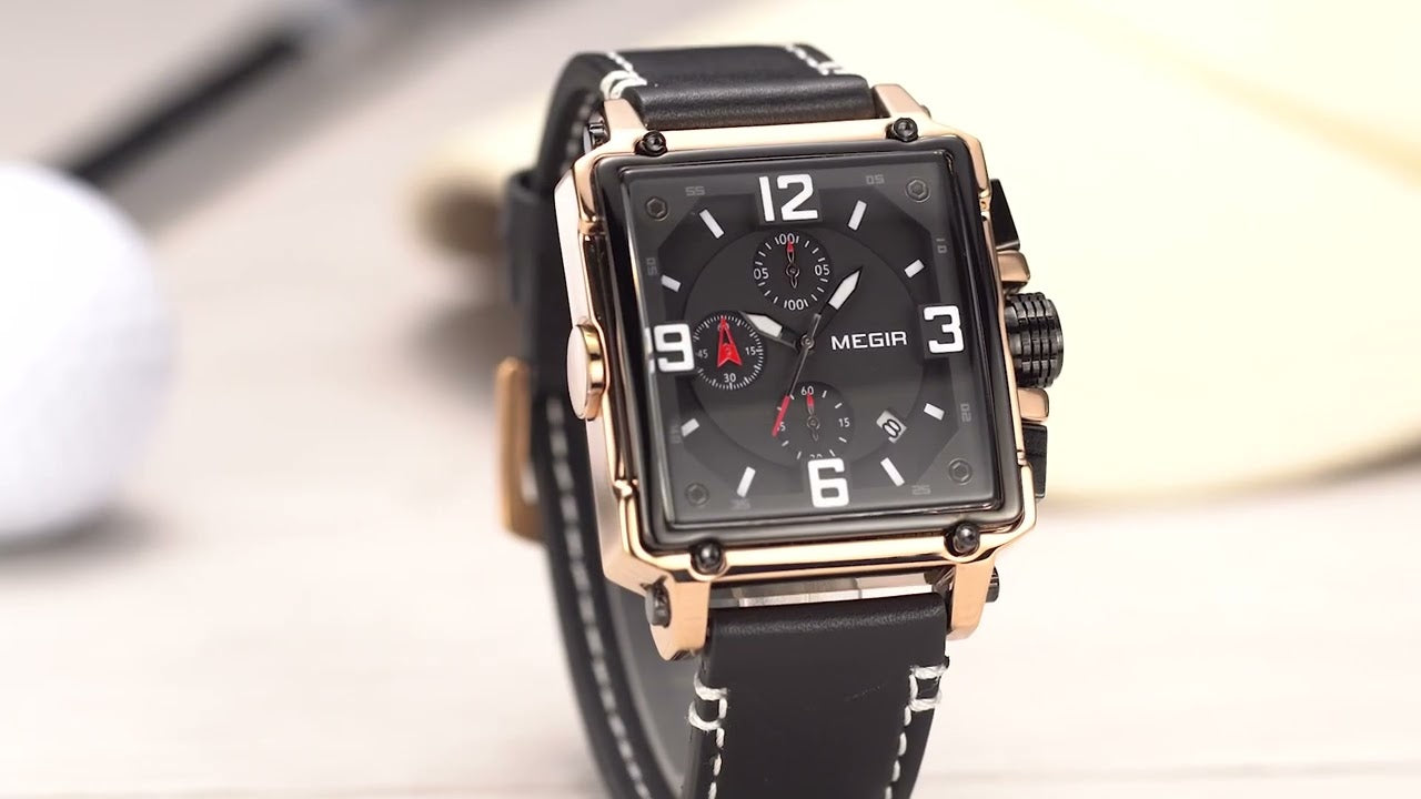 MEGIR Men Watch Top Brand Luxury Chronograph Quartz Watches Clock Men Leather Sport Army Military Wrist Watch Relogio Masculino