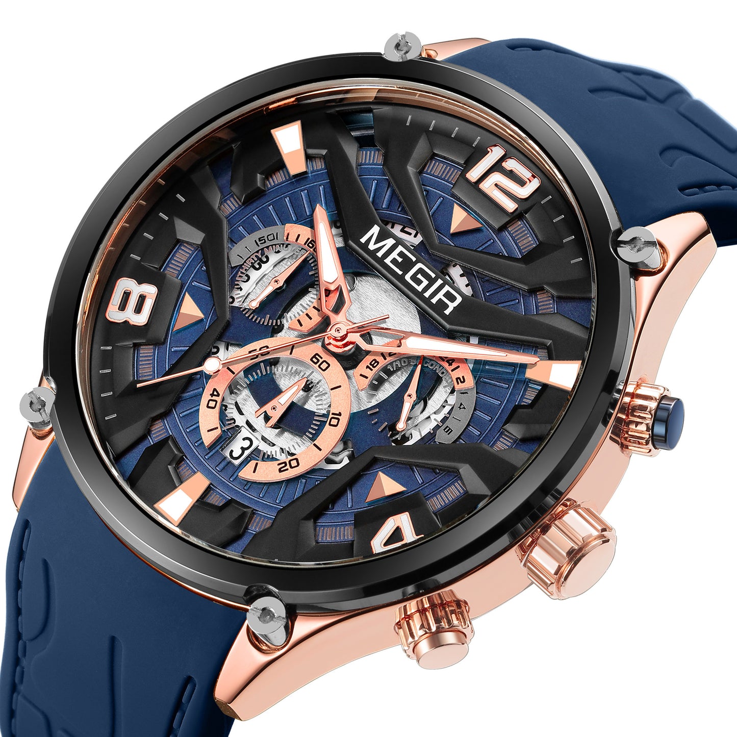 MEGIR Chronograph Men Watch Brand Luxury Military Watches Silicone Luminous Waterproof Date Man Wristwatch Sport Reloj Hombre