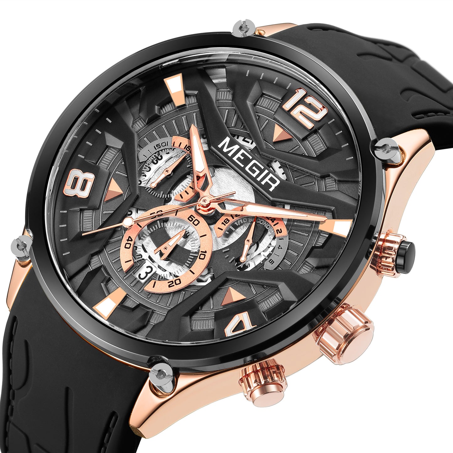 MEGIR Chronograph Men Watch Brand Luxury Military Watches Silicone Luminous Waterproof Date Man Wristwatch Sport Reloj Hombre