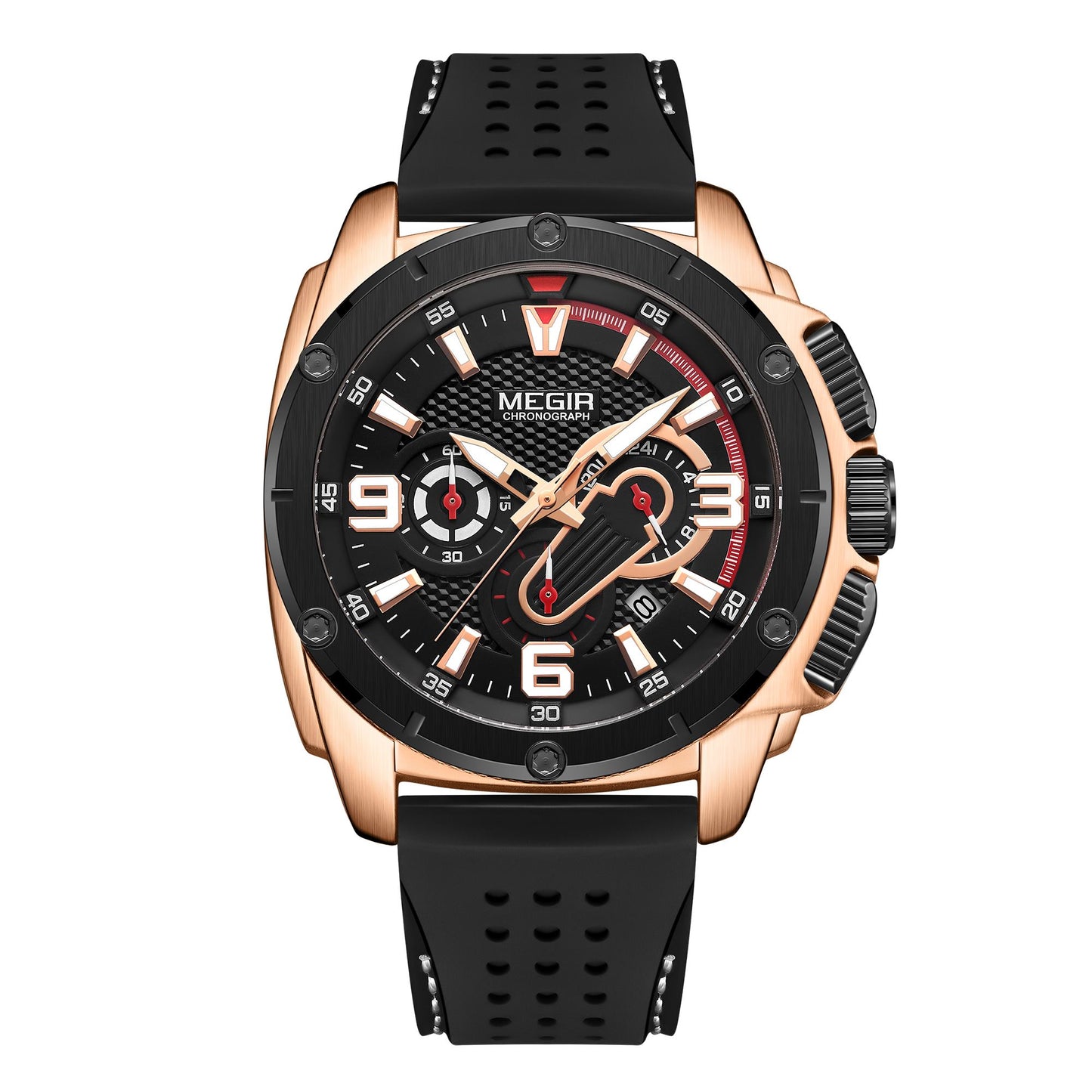 MEGIR Mens Watches Top Brand Luxury Silicone Sports Military Watch Waterproof Quartz Clock Men Chronograph Man Wristwatch 2147