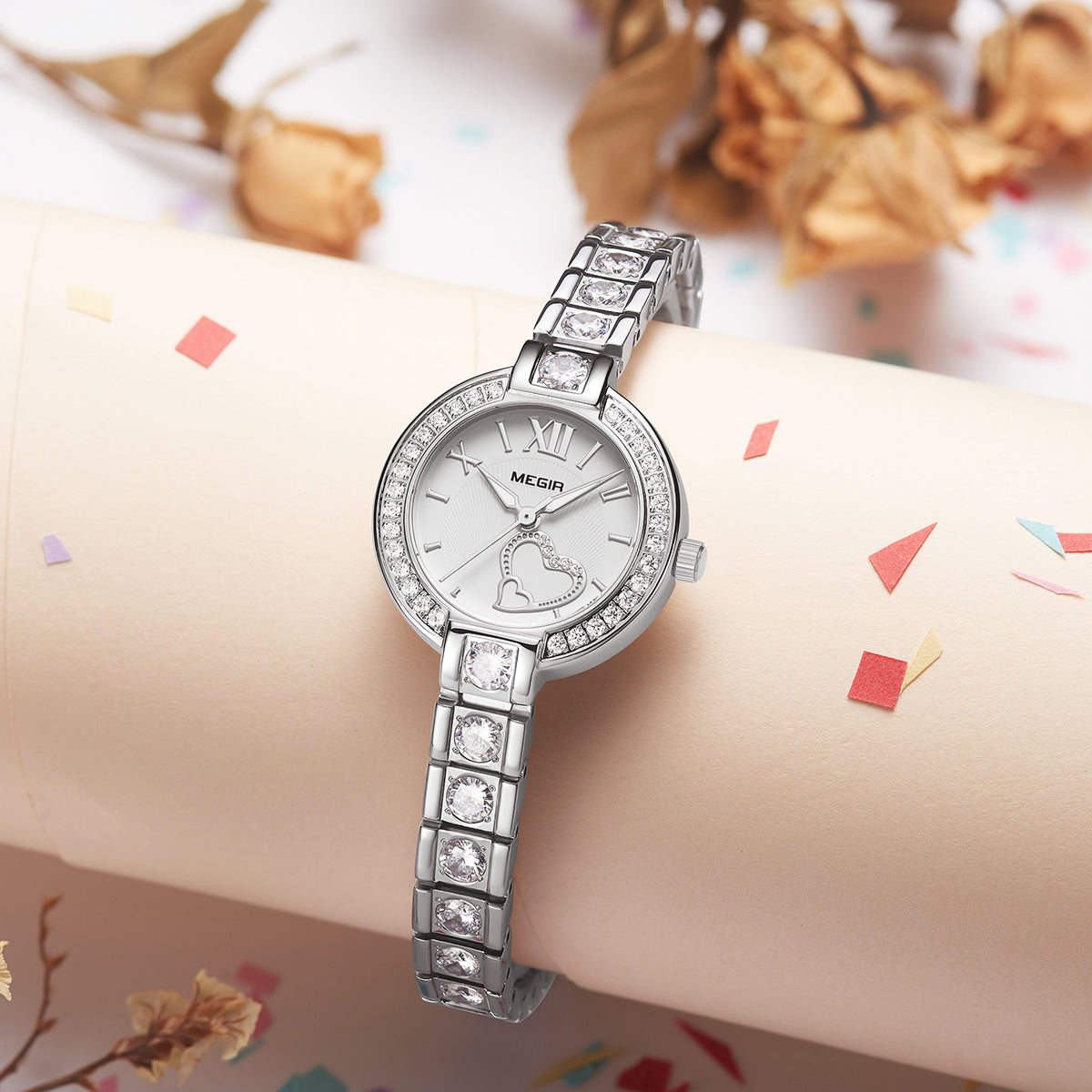 MEGIR Fashion Women Bracelet Quartz Watches Ladies Sports Dress Wrist Watch Luxury Diamond Female Clock Relogio Feminino