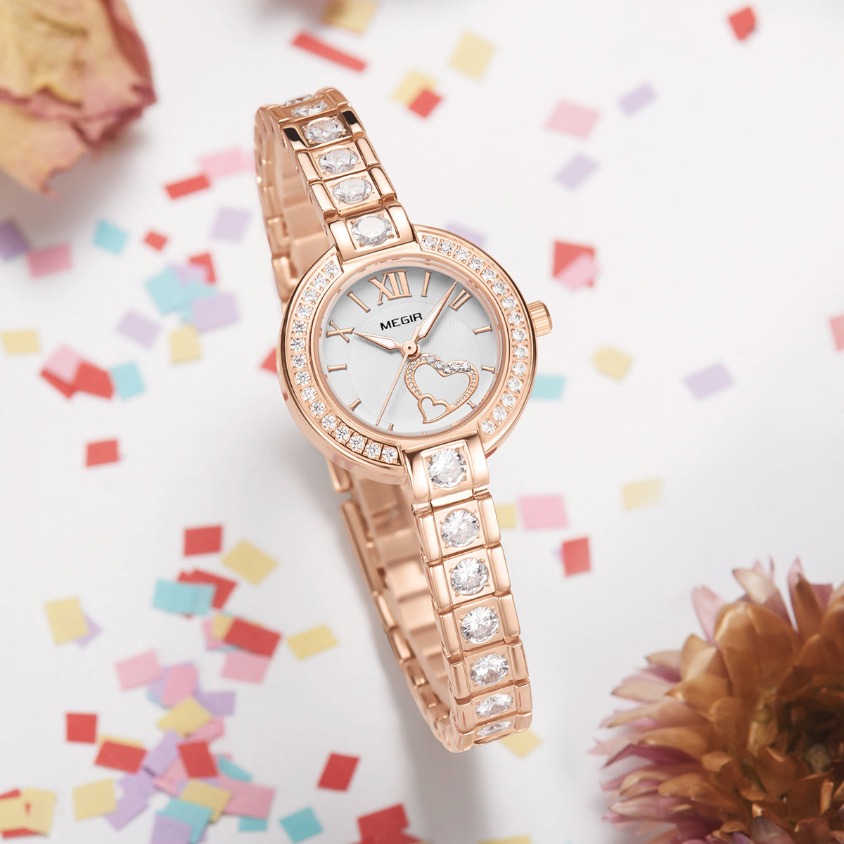 MEGIR Fashion Women Bracelet Quartz Watches Ladies Sports Dress Wrist Watch Luxury Diamond Female Clock Relogio Feminino