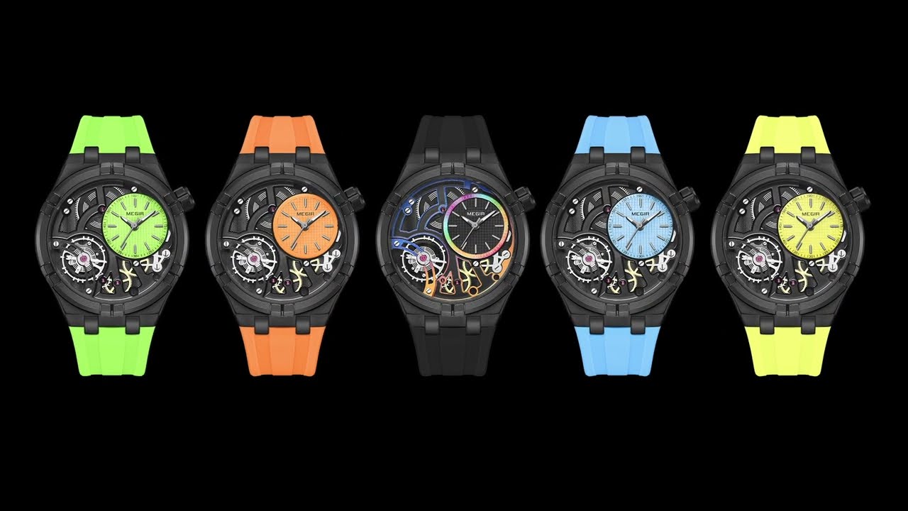 MEGIR Luxury Brand Men Watch Waterproof Quartz Sport Wristwatch Luminous Hands Hollow Casual Silicone Clock Relogio Masculino