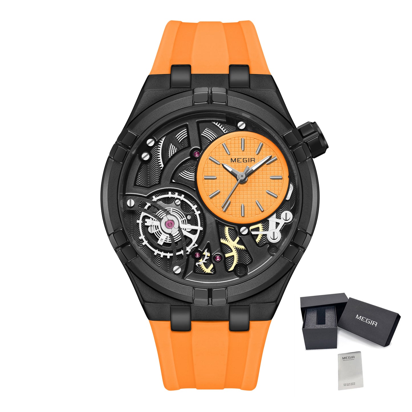 MEGIR Luxury Brand Men Watch Waterproof Quartz Sport Wristwatch Luminous Hands Hollow Casual Silicone Clock Relogio Masculino