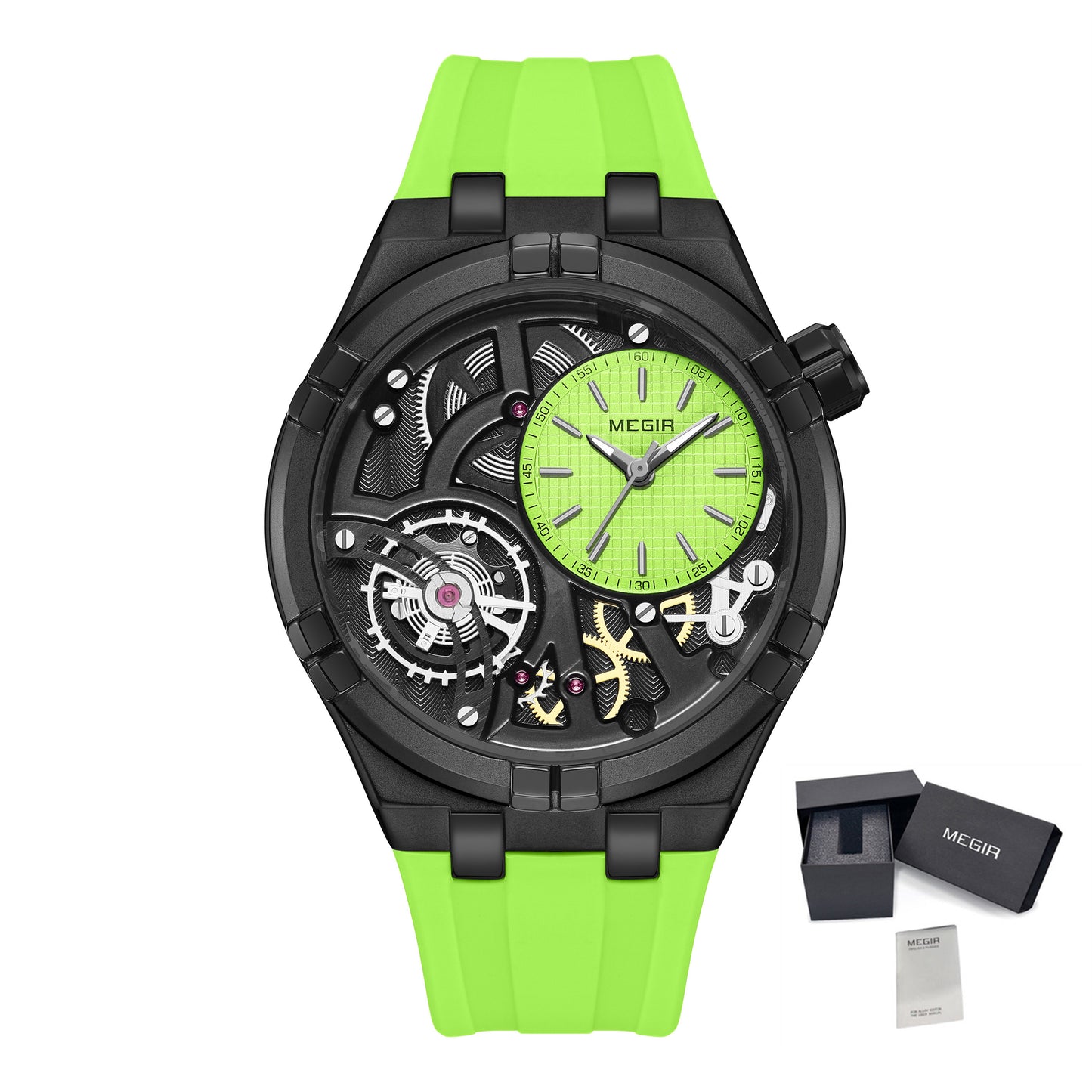 MEGIR Luxury Brand Men Watch Waterproof Quartz Sport Wristwatch Luminous Hands Hollow Casual Silicone Clock Relogio Masculino