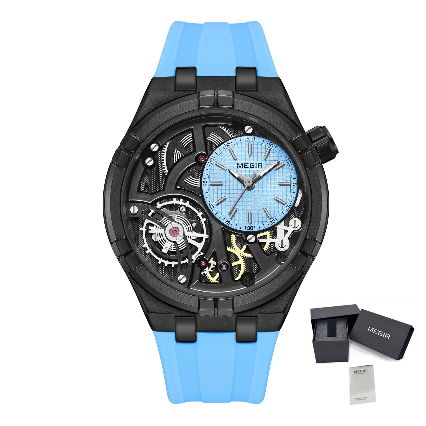 MEGIR Luxury Brand Men Watch Waterproof Quartz Sport Wristwatch Luminous Hands Hollow Casual Silicone Clock Relogio Masculino
