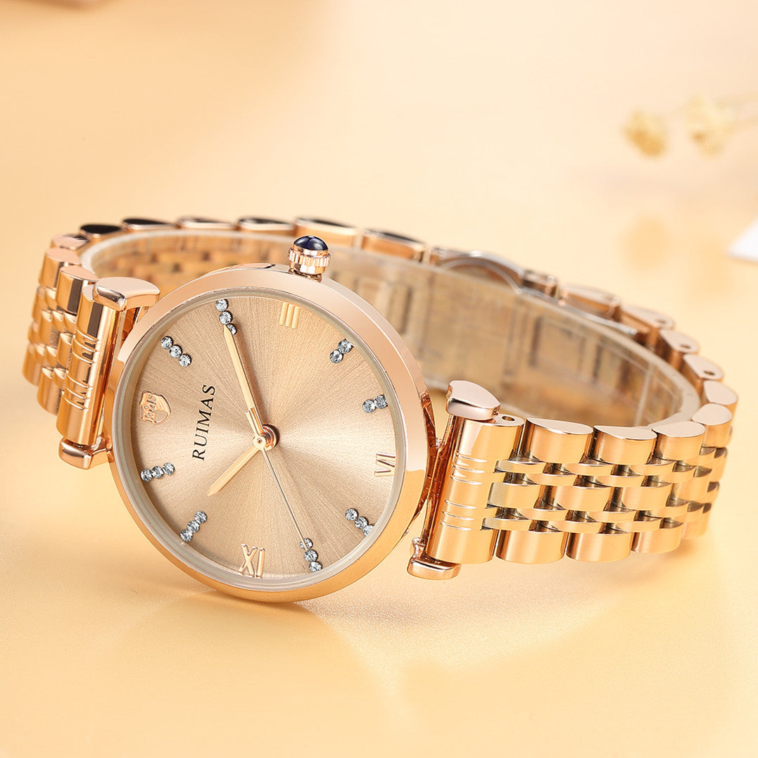 RUIMAS Women Watches Top Brand Luxury Quartz Watch Waterproof Fashion Ladies Wristwatch Stain Steel Dress Clock Reloj Mujer 536