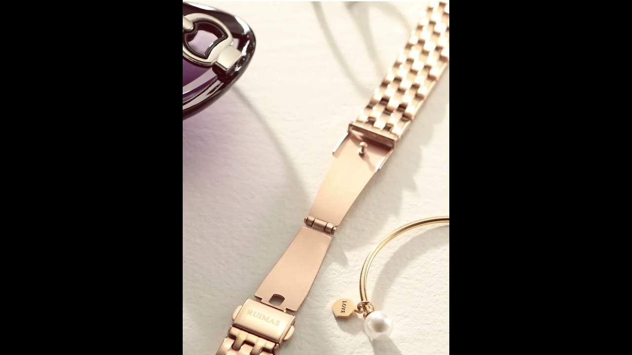 RUIMAS Luxury Women's Wrist Watch Top Brand Fashion Diamond Ladies Quartz Watches Stainless Steel Female Clock Reloj Mujer 556